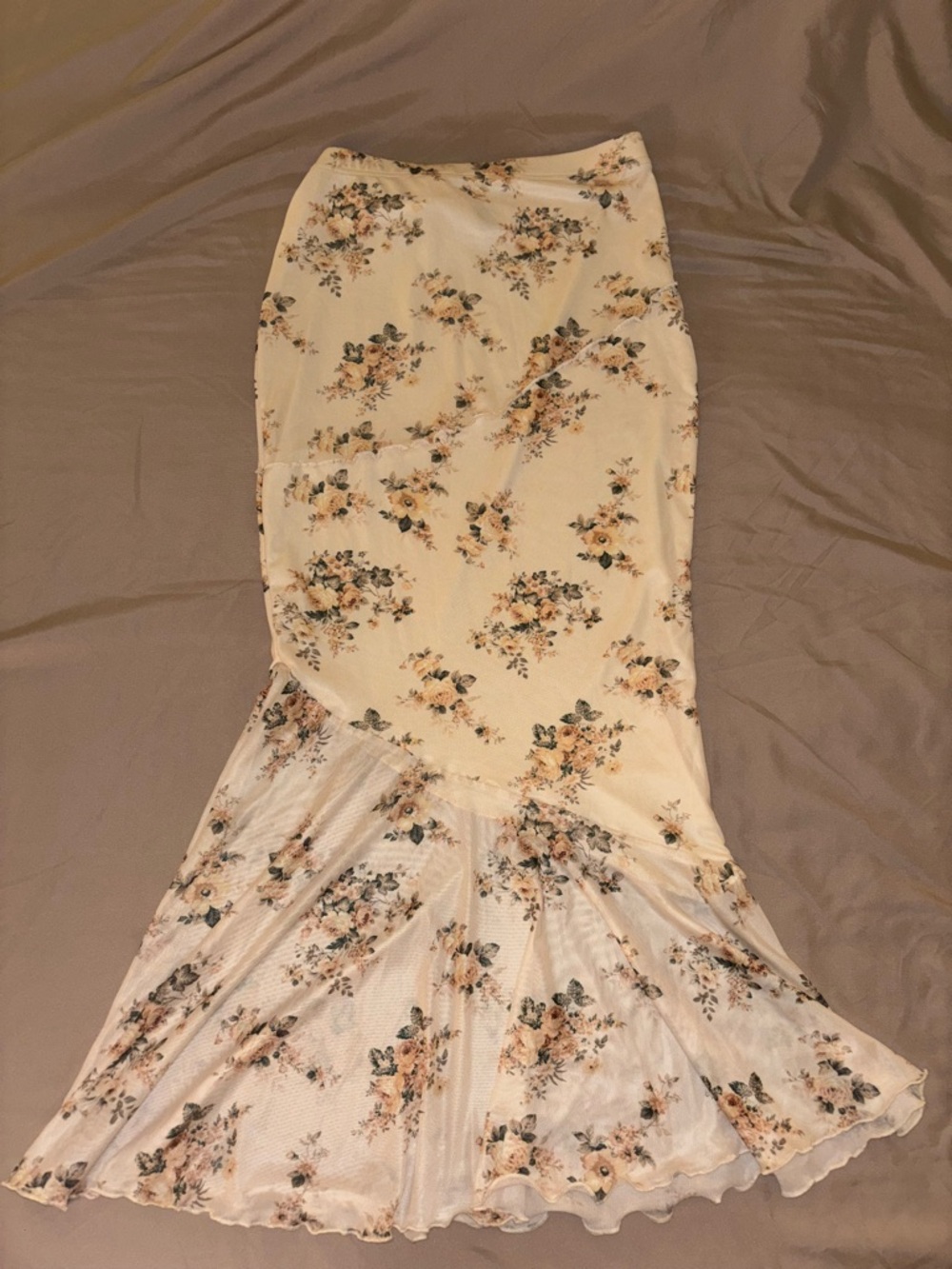 Fairy Cream Floral Maxi Skirt